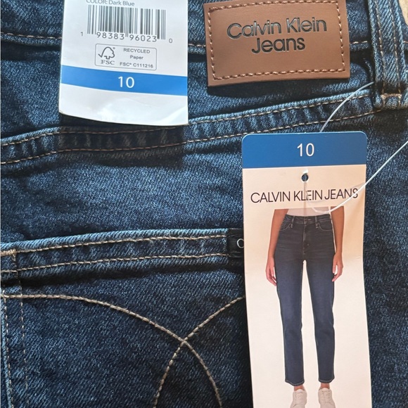 NWT Calvin Klein Women’s Dark Blue Size 10 Jeans - Picture 4 of 6
